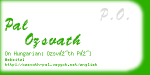 pal ozsvath business card